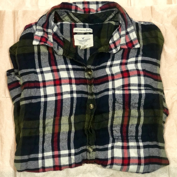 American Eagle Outfitters Tops - American Eagle Supersoft Plaid Boyfriend Flannel S